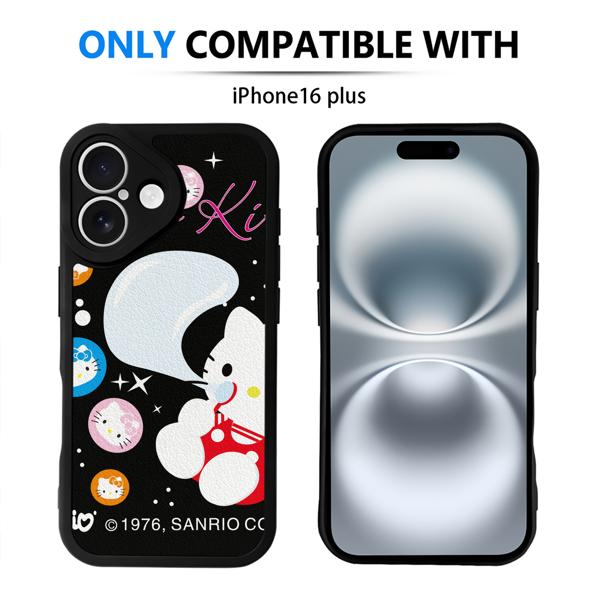 （画像用） Hello Kitty ハローキティ 【iPhone 16シリーズ対応】シリコンスマホケース（レザー調） 材質：シリコン